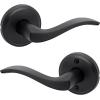 imageKwikset Sedona Interior Passage Door Handle Lever for Closet and Hallway Doors Reversible NonLocking Handle Lever Matte Black with Microban ProtectionMatte Black