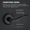 imageKwikset Sedona Interior Passage Door Handle Lever for Closet and Hallway Doors Reversible NonLocking Handle Lever Matte Black with Microban ProtectionMatte Black