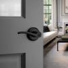 imageKwikset Sedona Interior Passage Door Handle Lever for Closet and Hallway Doors Reversible NonLocking Handle Lever Matte Black with Microban ProtectionMatte Black