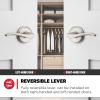 imageKwikset Sedona Interior Passage Door Handle Lever for Closet and Hallway Doors Reversible NonLocking Handle Lever Matte Black with Microban ProtectionSatin Nickel