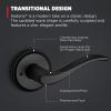 imageKwikset Sedona Interior Passage Door Handle Lever for Closet and Hallway Doors Reversible NonLocking Handle Lever Matte Black with Microban ProtectionMatte Black