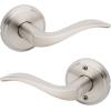 imageKwikset Sedona Interior Passage Door Handle Lever for Closet and Hallway Doors Reversible NonLocking Handle Lever Matte Black with Microban ProtectionSatin Nickel
