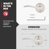 imageKwikset Sedona Interior Passage Door Handle Lever for Closet and Hallway Doors Reversible NonLocking Handle Lever Matte Black with Microban ProtectionSatin Nickel