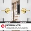 imageKwikset Sedona Interior Passage Door Handle Lever for Closet and Hallway Doors Reversible NonLocking Handle Lever Matte Black with Microban ProtectionSatin Brass