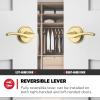 imageKwikset Sedona Interior Passage Door Handle Lever for Closet and Hallway Doors Reversible NonLocking Handle Lever Matte Black with Microban ProtectionSatin Brass