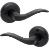 imageKwikset Sedona Interior Passage Door Handle Lever for Closet and Hallway Doors Reversible NonLocking Handle Lever Matte Black with Microban ProtectionMatte Black