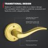 imageKwikset Sedona Interior Passage Door Handle Lever for Closet and Hallway Doors Reversible NonLocking Handle Lever Matte Black with Microban ProtectionSatin Brass