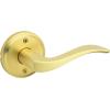 imageKwikset Sedona Interior Passage Door Handle Lever for Closet and Hallway Doors Reversible NonLocking Handle Lever Matte Black with Microban ProtectionSatin Brass