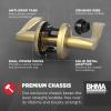 imageKwikset Sedona Interior Passage Door Handle Lever for Closet and Hallway Doors Reversible NonLocking Handle Lever Matte Black with Microban ProtectionSatin Brass