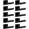 imageKwikset Singapore Interior Privacy Door Handle with Lock Door Lever for Bathroom and Bedroom Satin Brass Reversible Keyless Push Button Lock Door Lever with Microban ProtectionMatte Black