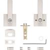 imageKwikset Singapore Interior Privacy Door Handle with Lock Door Lever for Bathroom and Bedroom Satin Brass Reversible Keyless Push Button Lock Door Lever with Microban ProtectionSatin Nickel