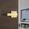 imageKwikset Singapore Interior Privacy Door Handle with Lock Door Lever for Bathroom and Bedroom Satin Brass Reversible Keyless Push Button Lock Door Lever with Microban ProtectionSatin Brass