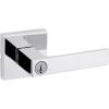 imageKwikset Singapore Interior Privacy Door Handle with Lock Door Lever for Bathroom and Bedroom Satin Brass Reversible Keyless Push Button Lock Door Lever with Microban ProtectionPolished Chrome