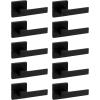 imageKwikset Singapore Interior Privacy Door Handle with Lock Door Lever for Bathroom and Bedroom Satin Brass Reversible Keyless Push Button Lock Door Lever with Microban ProtectionMatte Black