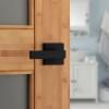 imageKwikset Singapore Interior Privacy Door Handle with Lock Door Lever for Bathroom and Bedroom Satin Brass Reversible Keyless Push Button Lock Door Lever with Microban ProtectionMatte Black