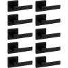 imageKwikset Singapore Interior Privacy Door Handle with Lock Door Lever for Bathroom and Bedroom Satin Brass Reversible Keyless Push Button Lock Door Lever with Microban ProtectionMatte Black