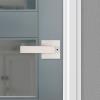 imageKwikset Singapore Interior Privacy Door Handle with Lock Door Lever for Bathroom and Bedroom Satin Brass Reversible Keyless Push Button Lock Door Lever with Microban ProtectionSatin Nickel
