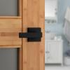 imageKwikset Singapore Interior Privacy Door Handle with Lock Door Lever for Bathroom and Bedroom Satin Brass Reversible Keyless Push Button Lock Door Lever with Microban ProtectionMatte Black