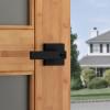 imageKwikset Singapore Interior Privacy Door Handle with Lock Door Lever for Bathroom and Bedroom Satin Brass Reversible Keyless Push Button Lock Door Lever with Microban ProtectionMatte Black