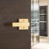imageKwikset Singapore Interior Privacy Door Handle with Lock Door Lever for Bathroom and Bedroom Satin Brass Reversible Keyless Push Button Lock Door Lever with Microban ProtectionSatin Brass