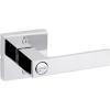 imageKwikset Singapore Interior Privacy Door Handle with Lock Door Lever for Bathroom and Bedroom Satin Brass Reversible Keyless Push Button Lock Door Lever with Microban ProtectionPolished Chrome