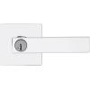 imageKwikset Singapore Interior Privacy Door Handle with Lock Door Lever for Bathroom and Bedroom Satin Brass Reversible Keyless Push Button Lock Door Lever with Microban ProtectionPolished Chrome