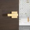 imageKwikset Singapore Interior Privacy Door Handle with Lock Door Lever for Bathroom and Bedroom Satin Brass Reversible Keyless Push Button Lock Door Lever with Microban ProtectionSatin Brass