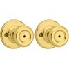 imageKwikset Tylo Interior Privacy Door Knob with Lock Door Handle For Bathroom and Bedroom Polished Brass Keyless Turn Lock Doorknob 1 Count Pack of 1Polished Brass