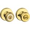 imageKwikset Tylo Interior Privacy Door Knob with Lock Door Handle For Bathroom and Bedroom Polished Brass Keyless Turn Lock Doorknob 1 Count Pack of 1Polished Brass