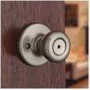 imageKwikset Tylo Interior Privacy Door Knob with Lock Door Handle For Bathroom and Bedroom Polished Brass Keyless Turn Lock Doorknob 1 Count Pack of 1Satin Nickel