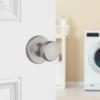 imageKwikset Tylo Interior Privacy Door Knob with Lock Door Handle For Bathroom and Bedroom Polished Brass Keyless Turn Lock Doorknob 1 Count Pack of 1Satin Nickel