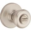 imageKwikset Tylo Interior Privacy Door Knob with Lock Door Handle For Bathroom and Bedroom Polished Brass Keyless Turn Lock Doorknob 1 Count Pack of 1Satin Nickel