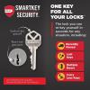 imageKwikset Uptown Deadbolt Lock Satin Brass Round Exterior Keyed Front Entry Door Pick Resistant SmartKey Rekey Security Single Cylinder Dead Bolt with Microban ProtectionPolished Chrome