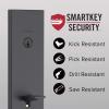 imageKwikset Vancouver Front Door Lock Handle and Deadbolt Set Entry Handleset Exterior with Interior Reversible Lever Satin Nickel Pick Resistant SmartKey Rekey Deadbolt SecurityMatte Black