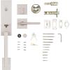 imageKwikset Vancouver Front Door Lock Handle and Deadbolt Set Entry Handleset Exterior with Interior Reversible Lever Satin Nickel Pick Resistant SmartKey Rekey Deadbolt SecuritySatin Nickel