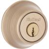 imageKwikset 660 Contemporary Deadbolt Deadbolt Lock Satin Nickel Square Exterior Keyed Front Entry Door Pick Resistant SmartKey Rekey Security Single Cylinder Dead Bolt with Microban ProtectionAntique Brass