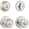 imageKwikset 96900381 690T 15 SMT BBPKG Satin Nickel Tylo Entry Combo Set