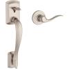 imageKwikset Avalon Front Door Handle No Lock Entry Handleset Exterior with Interior Reversible Handed Lever NonLocking Satin Nickel Deadbolt Not Included with Microban ProtectionSatin Nickel