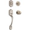 imageKwikset Belleview Front Door Lock Handle and Deadbolt Set Entry Handleset Exterior with Interior Door Knob Venetian Bronze Pick Resistant SmartKey Rekey Deadbolt Security BrownSatin Nickel