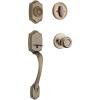 imageKwikset Belleview Front Door Lock Handle and Deadbolt Set Entry Handleset Exterior with Interior Door Knob Venetian Bronze Pick Resistant SmartKey Rekey Deadbolt Security BrownAntique Brass