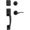 imageKwikset Brentford Front Door Lock Handle and Deadbolt Set Entry Handleset Exterior with Sedona Reversible Lever Matte Black Pick Resistant SmartKey Rekey Deadbolt Security with Microban ProtectionMatte Black