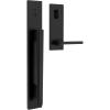 imageKwikset Caerus Front Door Lock Handle and Deadbolt Set Entry Handleset Exterior with Interior Lever Matte Black SmartKey ReKey Security with KwikSlide Door Handle Backplate Full Escutcheon