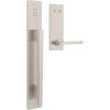 imageKwikset Caerus Front Door Lock Handle and Deadbolt Set Entry Handleset Exterior with Interior Reversible Lever Satin Nickel Pick Resistant SmartKey Rekey Deadbolt Security with Microban Protection