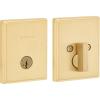 imageKwikset Crosstown Deadbolt Lock Satin Nickel Rectangular Exterior Keyed Front Entry Door Pick Resistant SmartKey Rekey Security Single Cylinder Dead Bolt Door Lock with Microban ProtectionSatin Brass