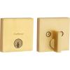 imageKwikset Downtown Deadbolt Lock Matte Black Square Exterior Keyed Front Entry Door Pick Resistant SmartKey Rekey Security Single Cylinder Dead Bolt with Microban ProtectionSatin Brass