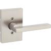 imageKwikset Halifax Interior Privacy Door Handle with Lock Door Lever For Bathroom and Bedroom Matte Black Reversible Keyless Push Button Lock Door Lever with Microban ProtectionSatin Nickel