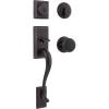 imageKwikset Hawthorne Front Door Lock Handle and Deadbolt Set Entry Handleset Exterior with Interior Door Knob Venetian Bronze Pick Resistant SmartKey Rekey Deadbolt Security with Microban ProtectionVenetian Bronze