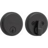 imageKwikset Hometown Deadbolt Lock Satin Brass Round Exterior Keyed Front Entry Door Pick Resistant SmartKey Rekey Security Single Cylinder Dead Bolt Door Lock with Microban ProtectionMatte Black