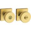 imageKwikset Pismo Entry Door Knob with Lock and Key Secure Keyed Handle Exterior Front Entrance and Bedroom Matte Black Pick Resistant SmartKey Rekey Security and MicrobanSatin Brass