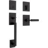 imageKwikset San Clemente Front Door Lock Handle and Deadbolt Set Entry Handleset with Mirada Reversible Lever Matte Black Pick Resistant SmartKey Rekey Deadbolt Security with Microban ProtectionMatte Black